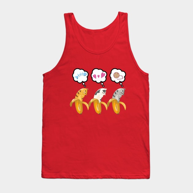 Three Banana Cat Valentine Tank Top by Acho Underpeak